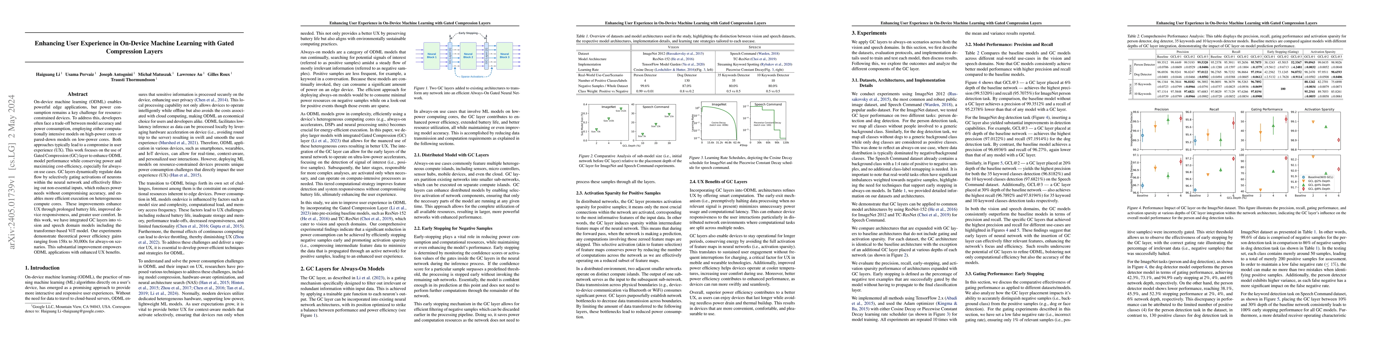 Thumbnail for Enhancing User Experience in On-Device Machine Learning with Gated
  Compression Layers
