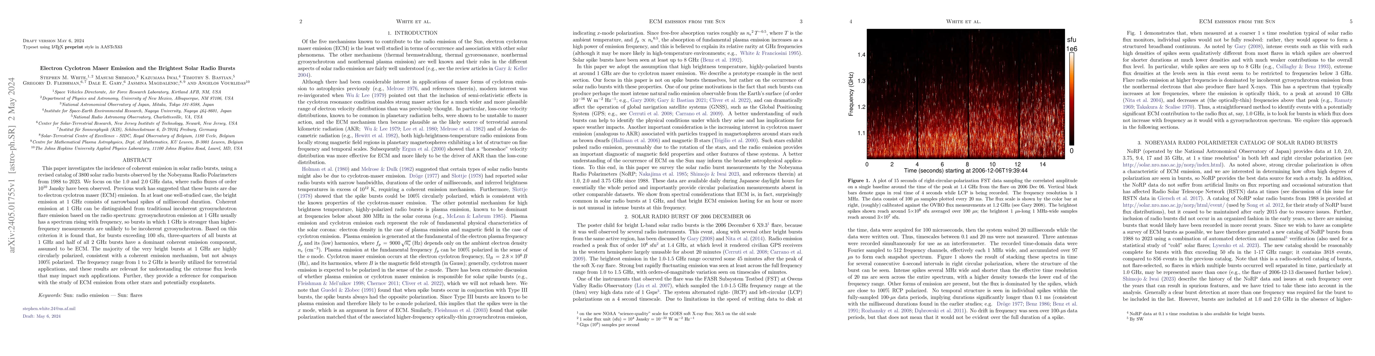 Thumbnail for Electron Cyclotron Maser Emission and the Brightest Solar Radio Bursts