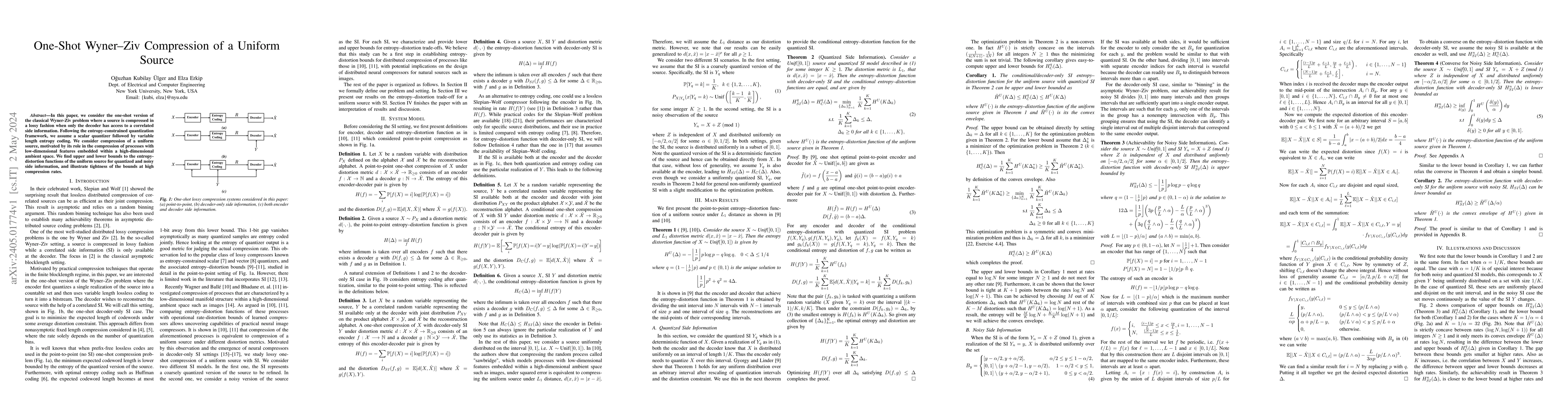 Thumbnail for One-Shot Wyner-Ziv Compression of a Uniform Source