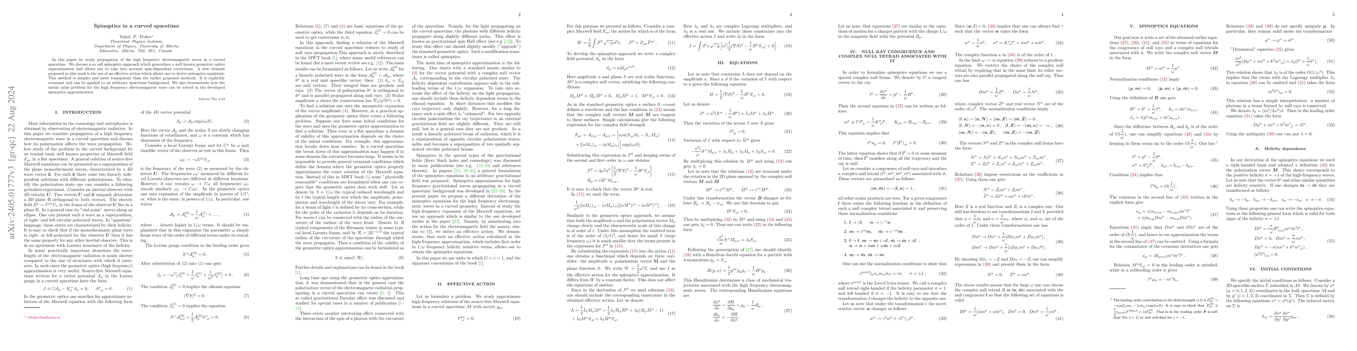 Thumbnail for Spinoptics in a curved spacetime