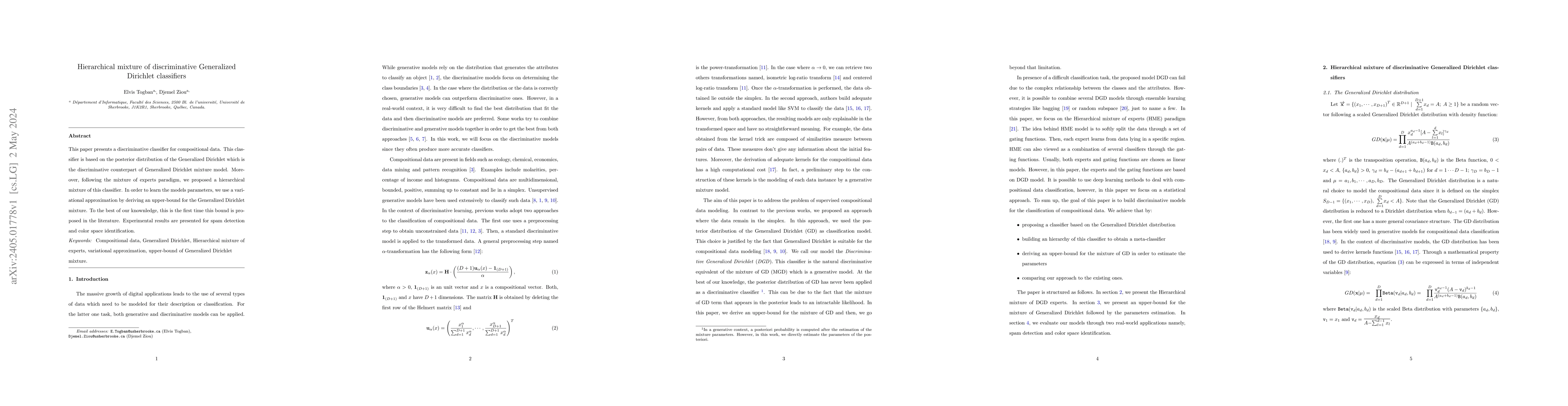 Thumbnail for Hierarchical mixture of discriminative Generalized Dirichlet classifiers