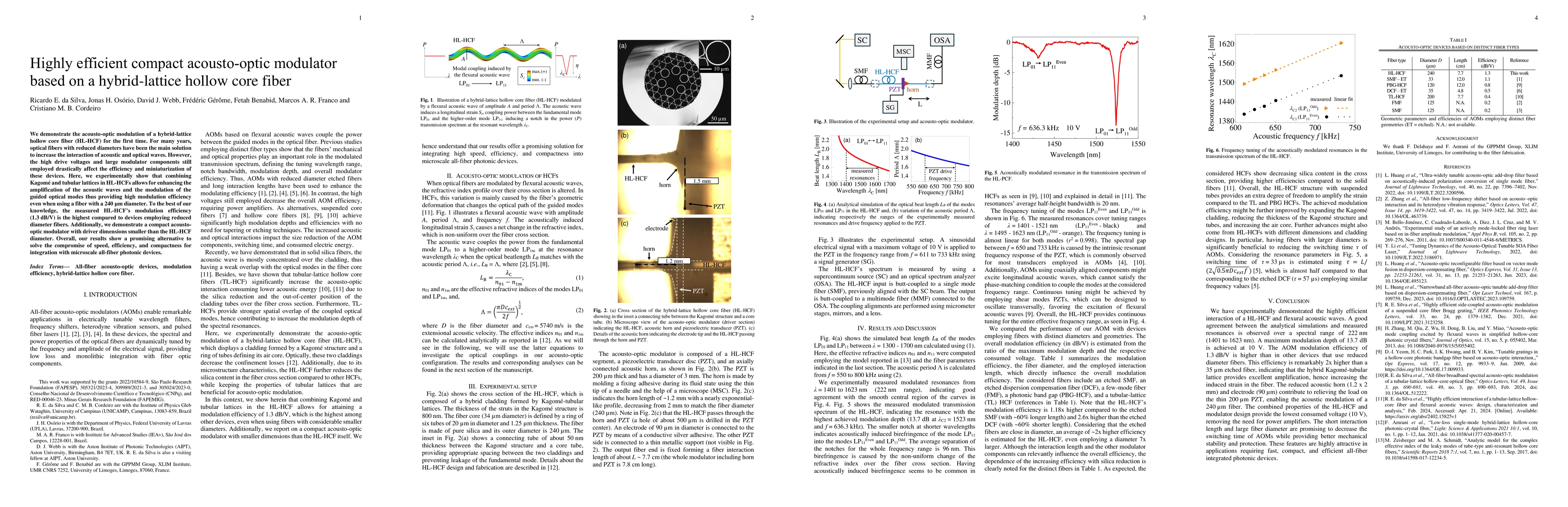 Thumbnail for Highly efficient compact acousto-optic modulator based on a
  hybrid-lattice hollow core fiber
