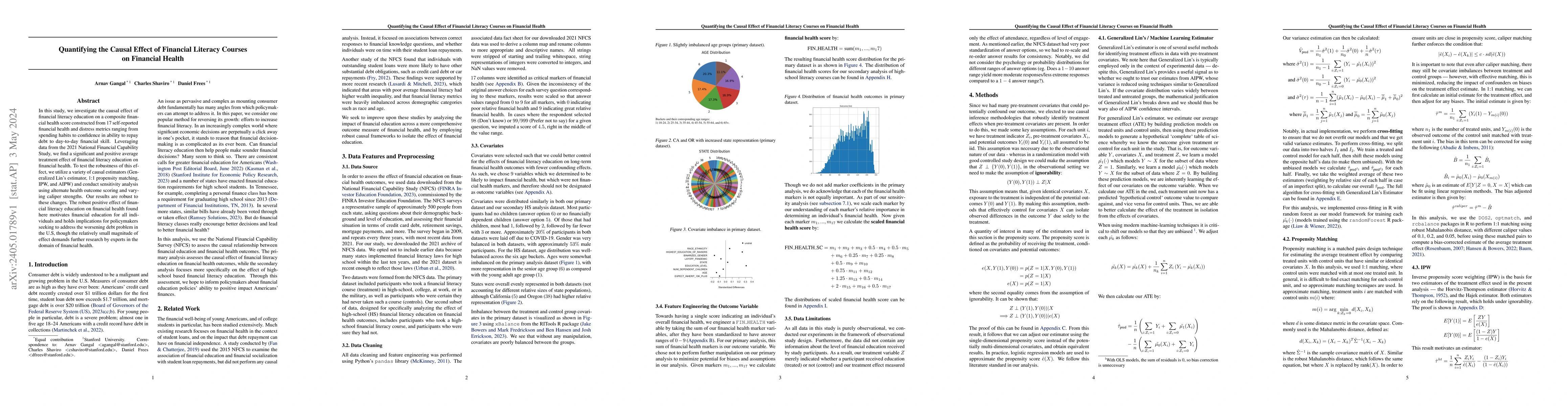 Thumbnail for Quantifying the Causal Effect of Financial Literacy Courses on Financial
  Health