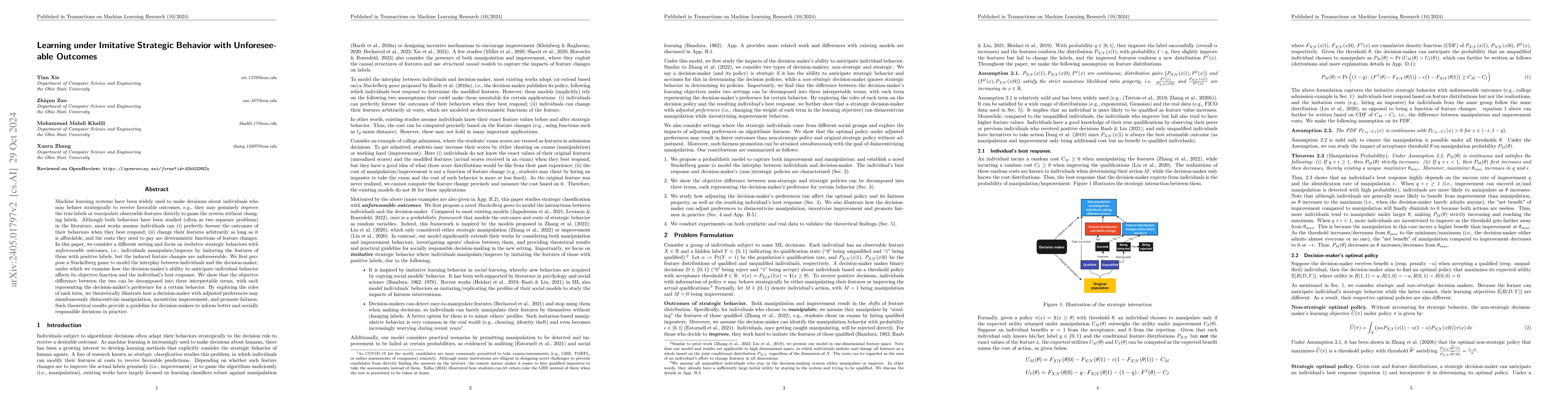 Thumbnail for Learning under Imitative Strategic Behavior with Unforeseeable Outcomes