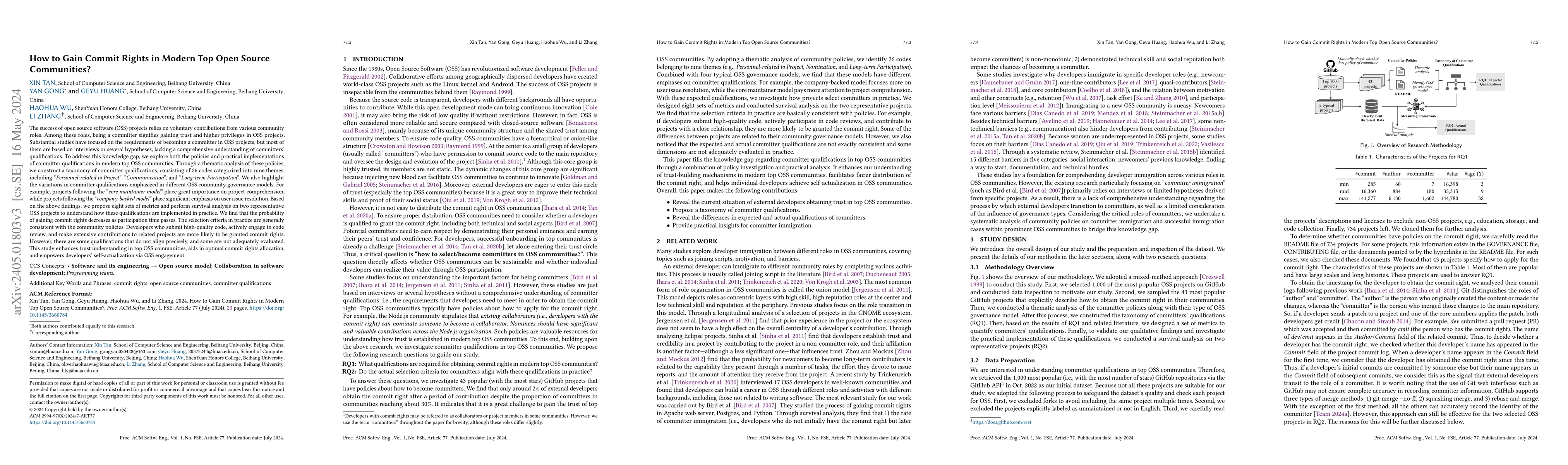 Thumbnail for How to Gain Commit Rights in Modern Top Open Source Communities?