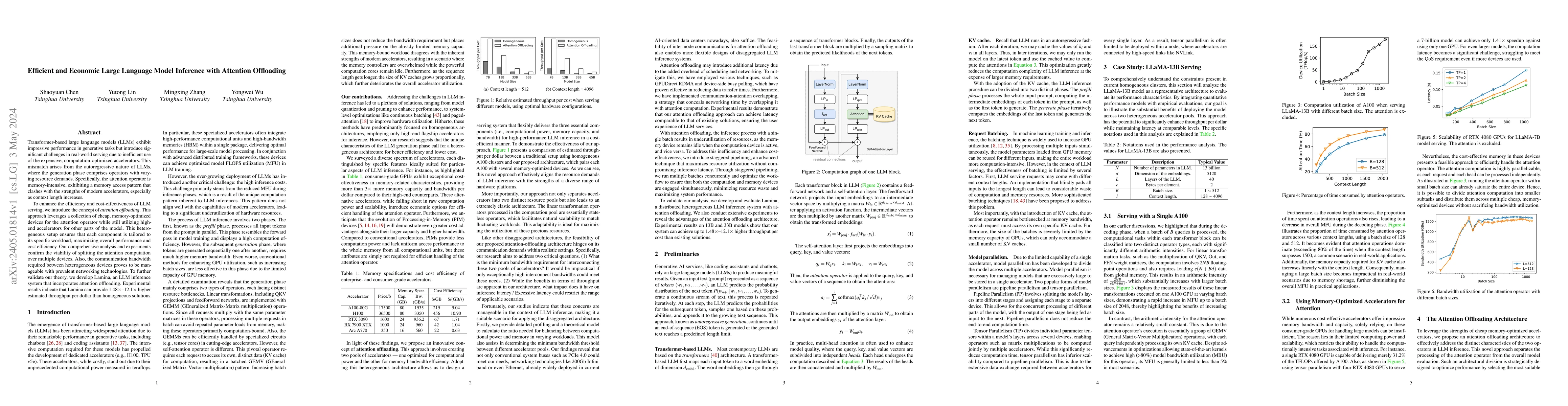 Thumbnail for Efficient and Economic Large Language Model Inference with Attention
  Offloading