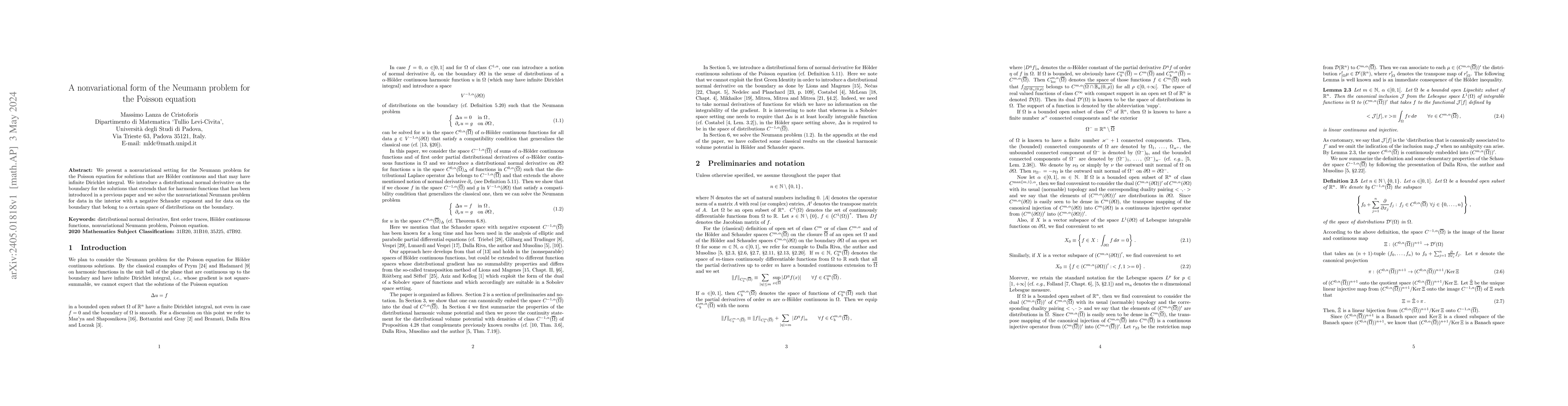 Thumbnail for A nonvariational form of the Neumann problem for the Poisson equation