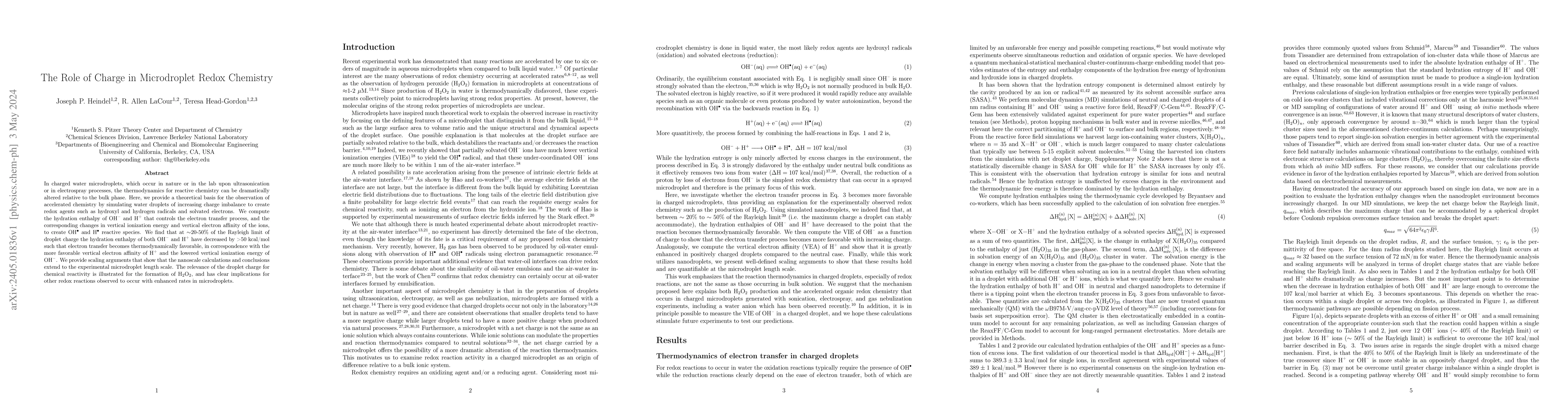 Thumbnail for The Role of Charge in Microdroplet Redox Chemistry