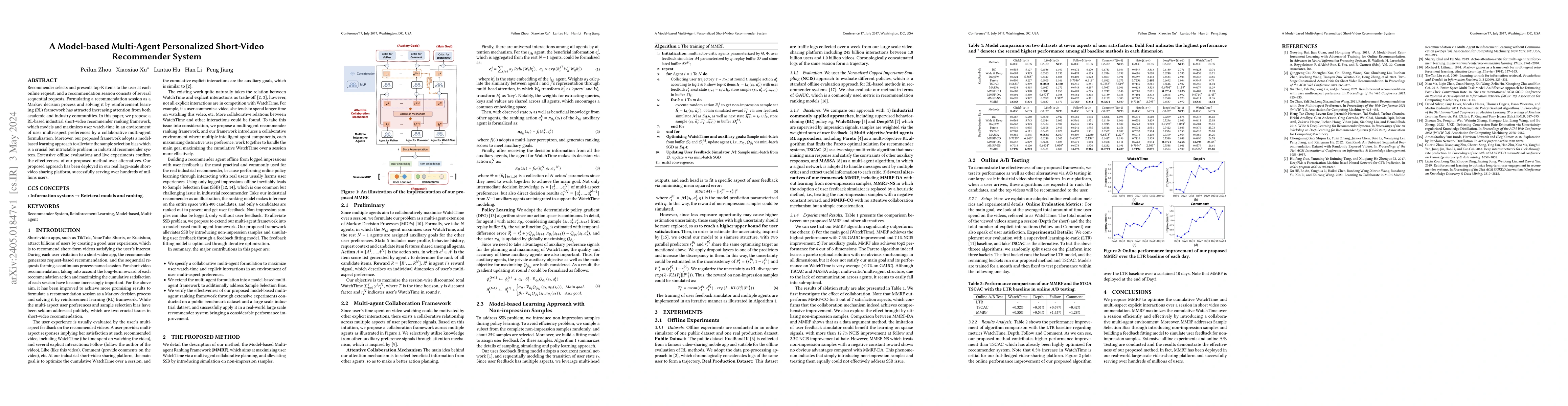 Thumbnail for A Model-based Multi-Agent Personalized Short-Video Recommender System