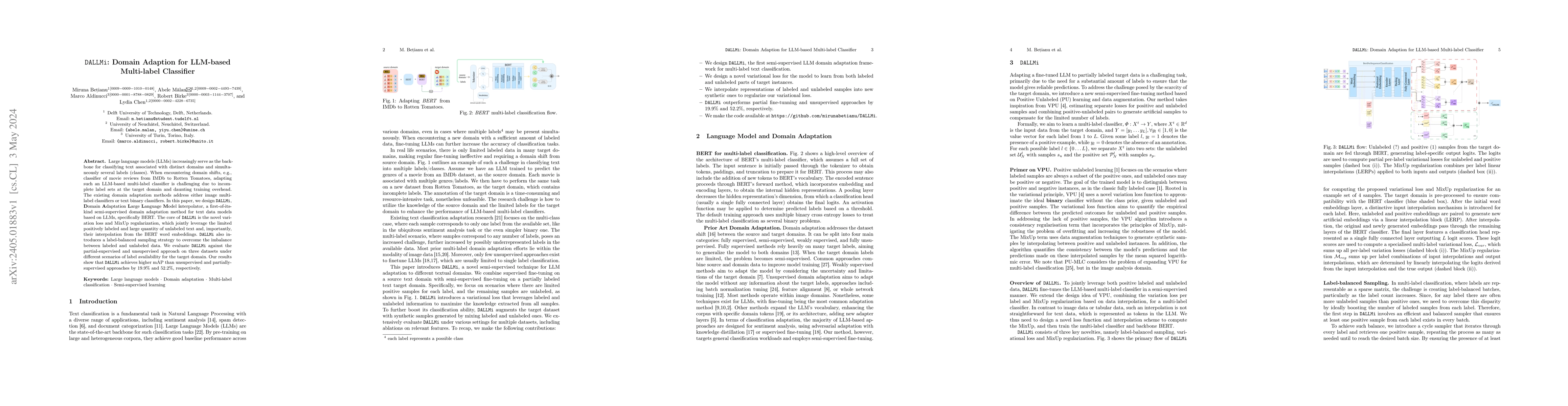 Thumbnail for DALLMi: Domain Adaption for LLM-based Multi-label Classifier