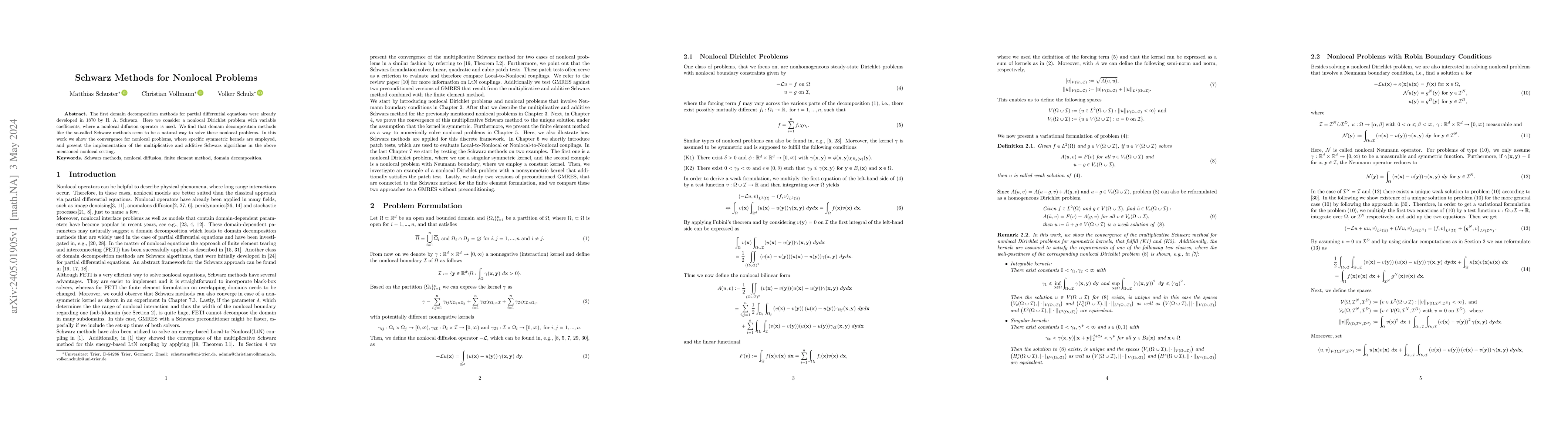 Thumbnail for Schwarz Methods for Nonlocal Problems