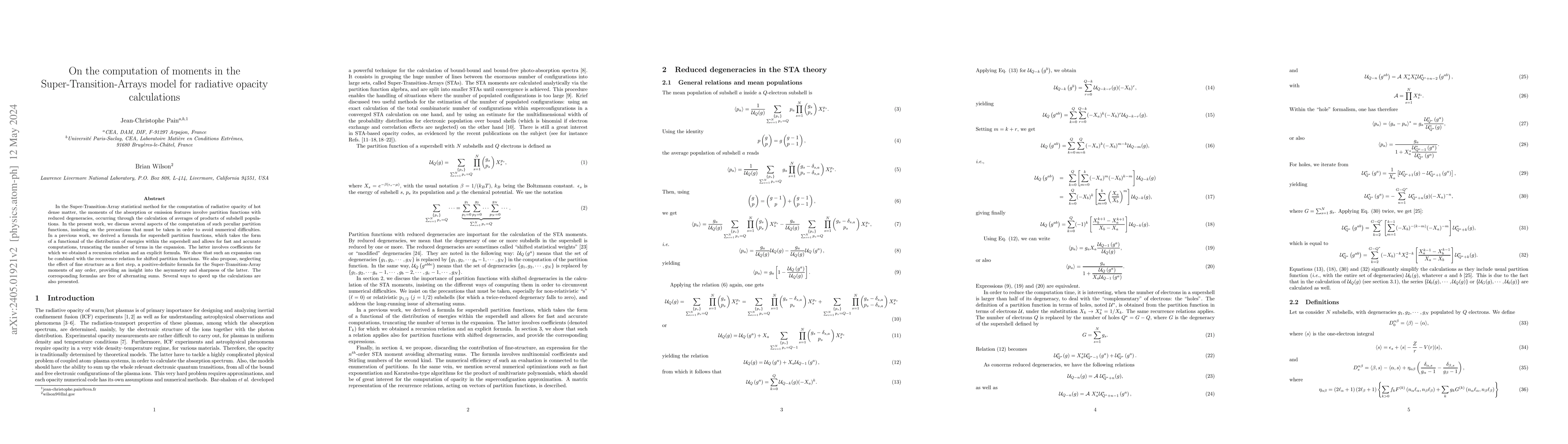 Thumbnail for On the computation of moments in the Super-Transition-Arrays model for
  radiative opacity calculations
