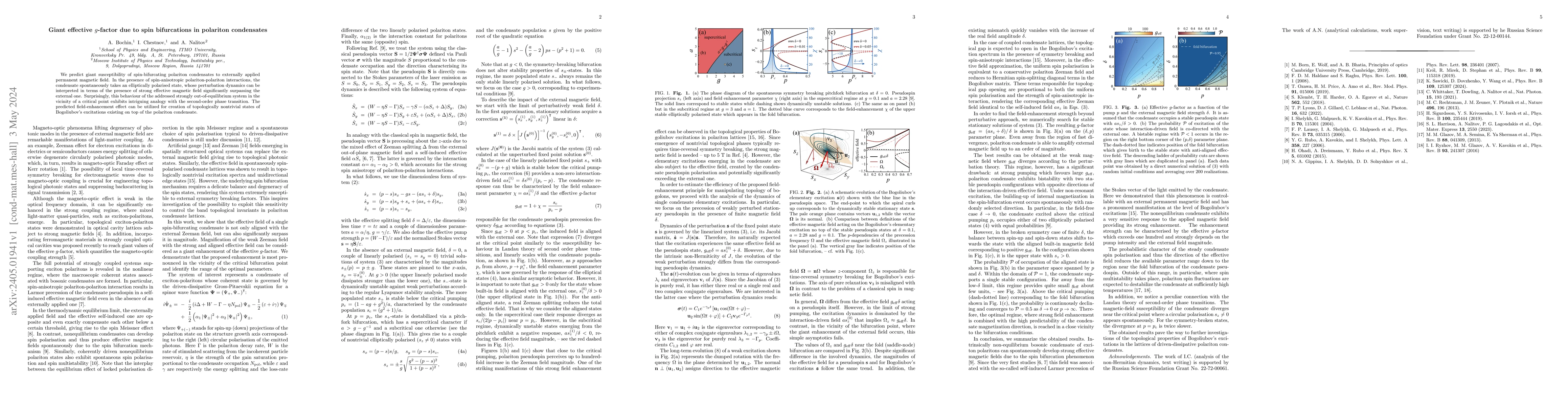 Thumbnail for Giant effective $g$-factor due to spin bifurcations in polariton
  condensates