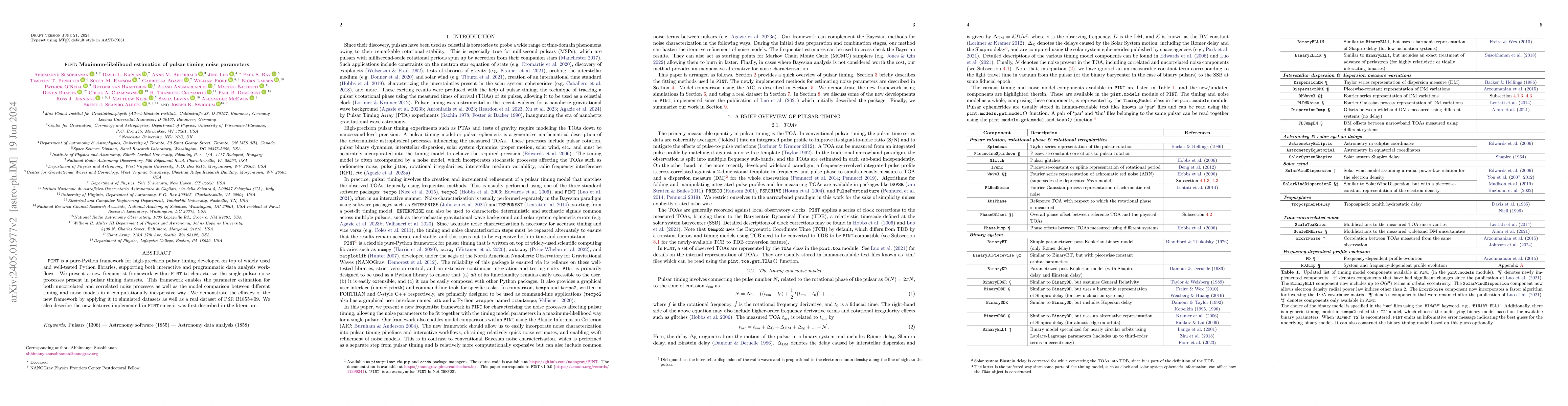Thumbnail for PINT: Maximum-likelihood estimation of pulsar timing noise parameters