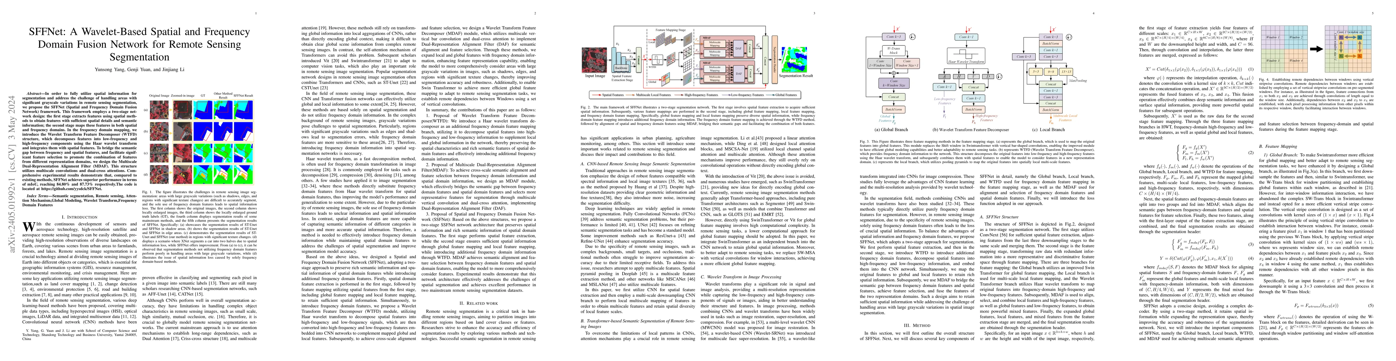 Thumbnail for SFFNet: A Wavelet-Based Spatial and Frequency Domain Fusion Network for
  Remote Sensing Segmentation