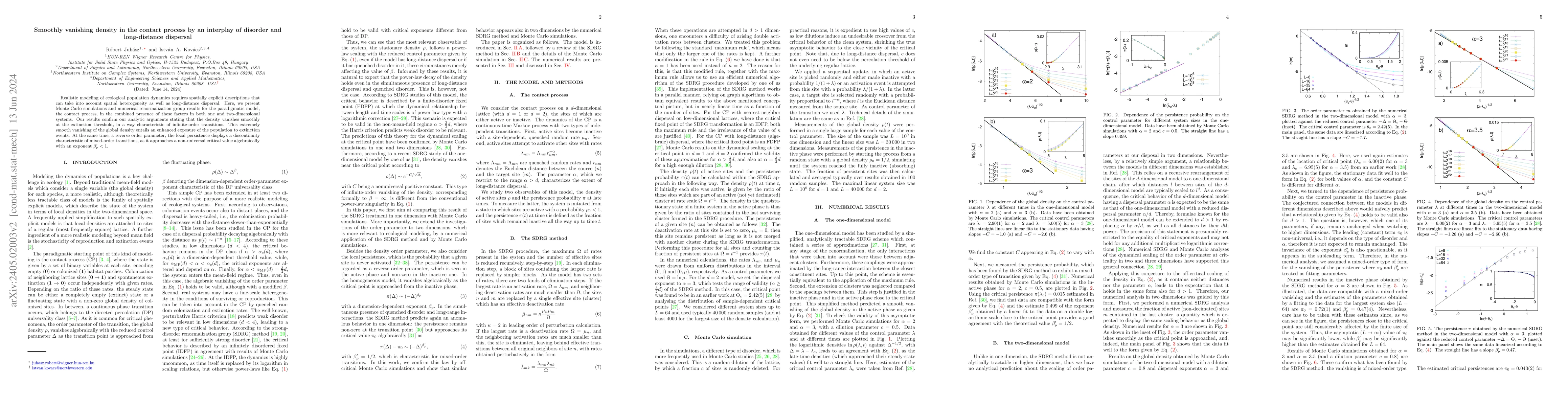 Thumbnail for Smoothly vanishing density in the contact process by an interplay of
  disorder and long-distance dispersal