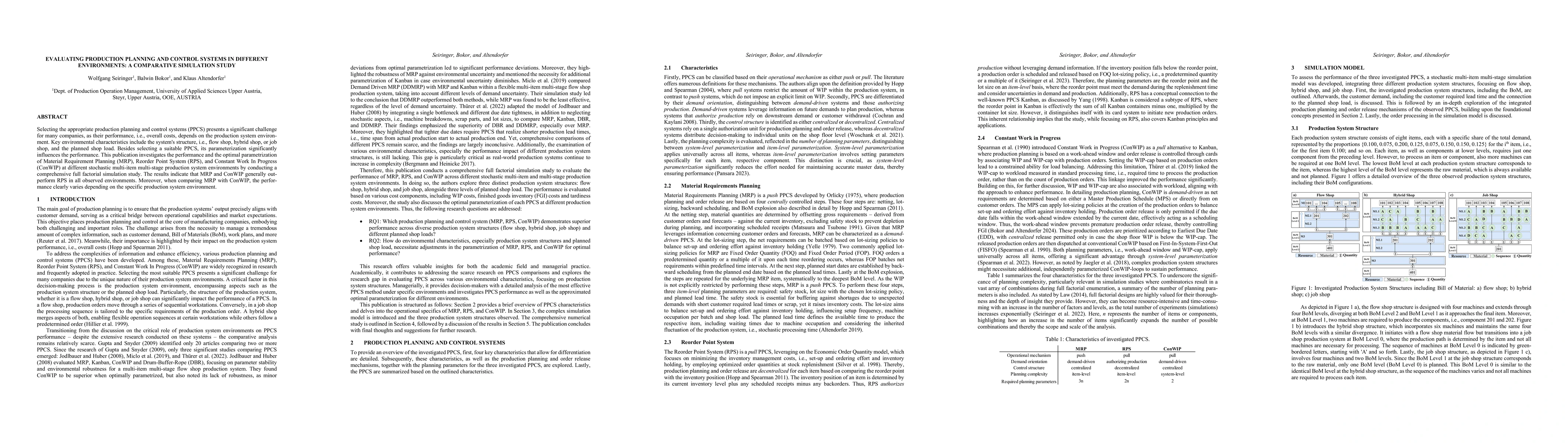 Thumbnail for Evaluating Production Planning and Control Systems in Different
  Environments: A Comparative Simulation Study