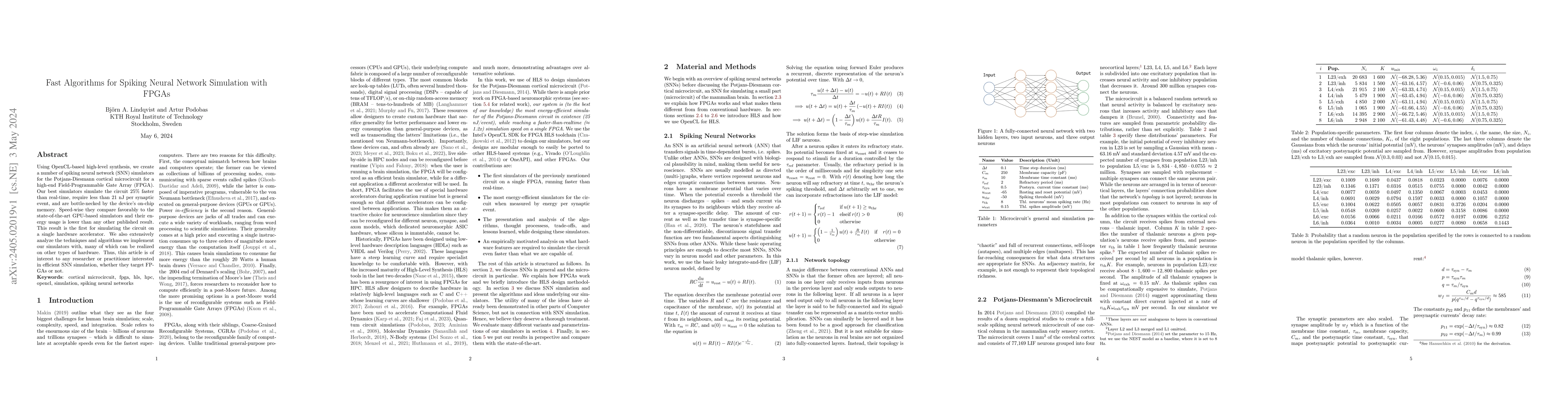 Thumbnail for Fast Algorithms for Spiking Neural Network Simulation with FPGAs