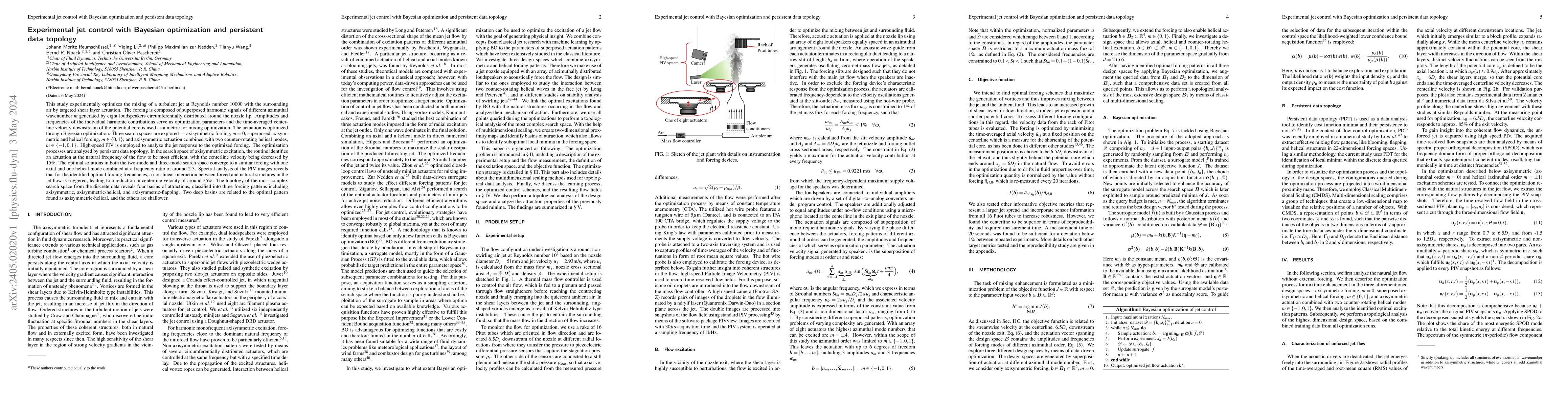 Thumbnail for Experimental jet control with Bayesian optimization and persistent data
  topology
