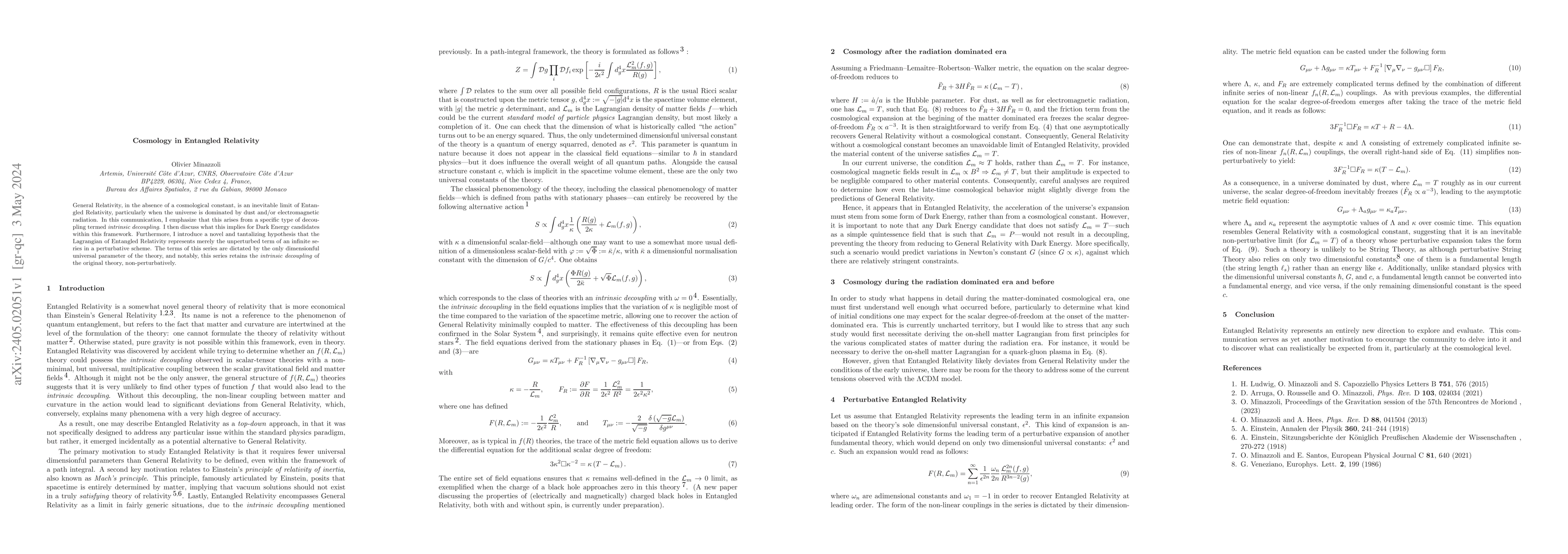 Thumbnail for Cosmology in Entangled Relativity