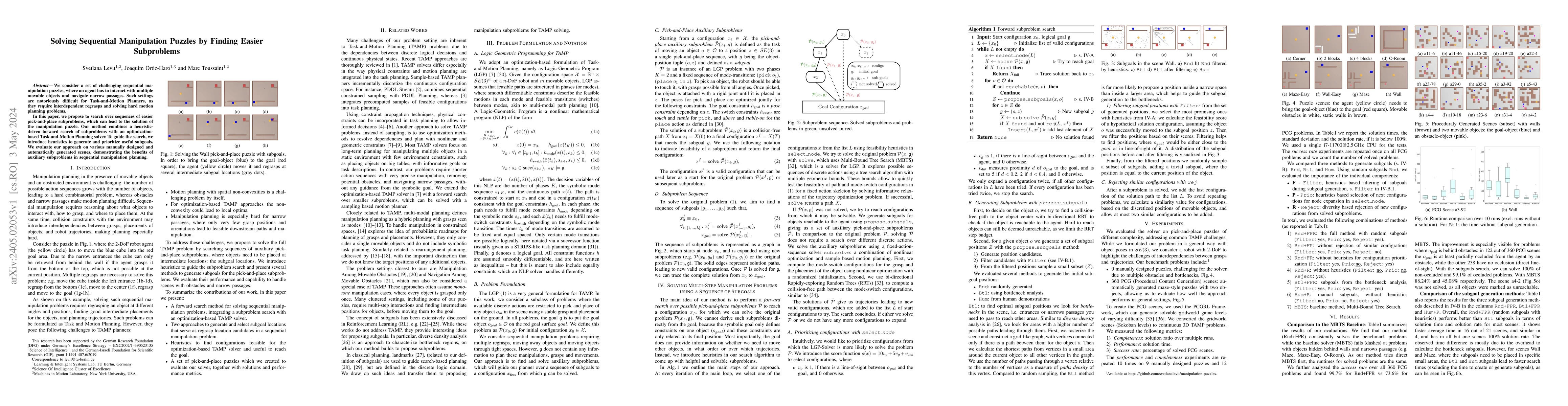 Thumbnail for Solving Sequential Manipulation Puzzles by Finding Easier Subproblems