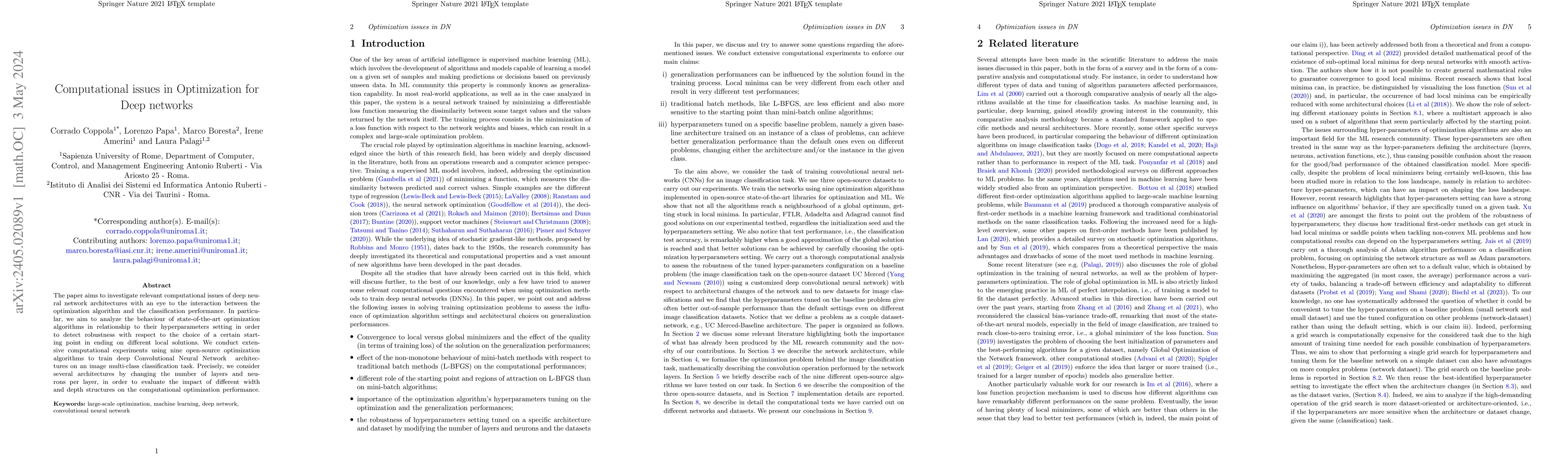 Thumbnail for Computational issues in Optimization for Deep networks