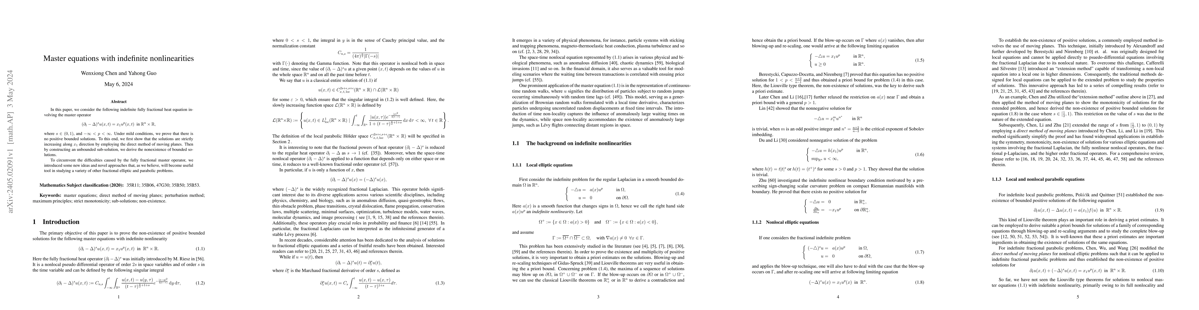 Thumbnail for Master equations with indefinite nonlinearities