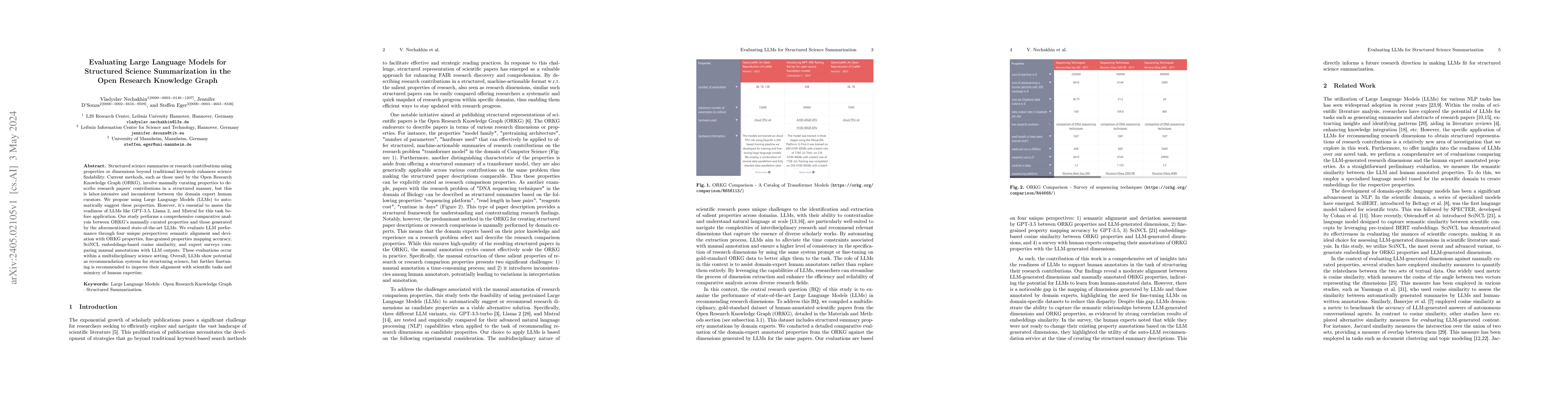 Thumbnail for Evaluating Large Language Models for Structured Science Summarization in
  the Open Research Knowledge Graph