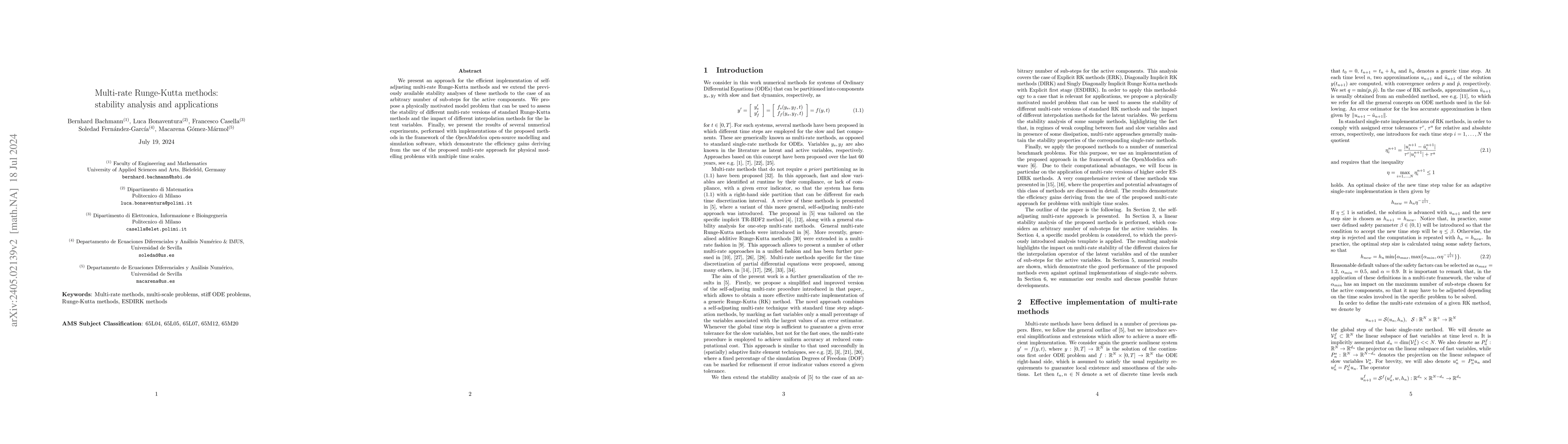 Thumbnail for Multi-rate Runge-Kutta methods: stability analysis and applications