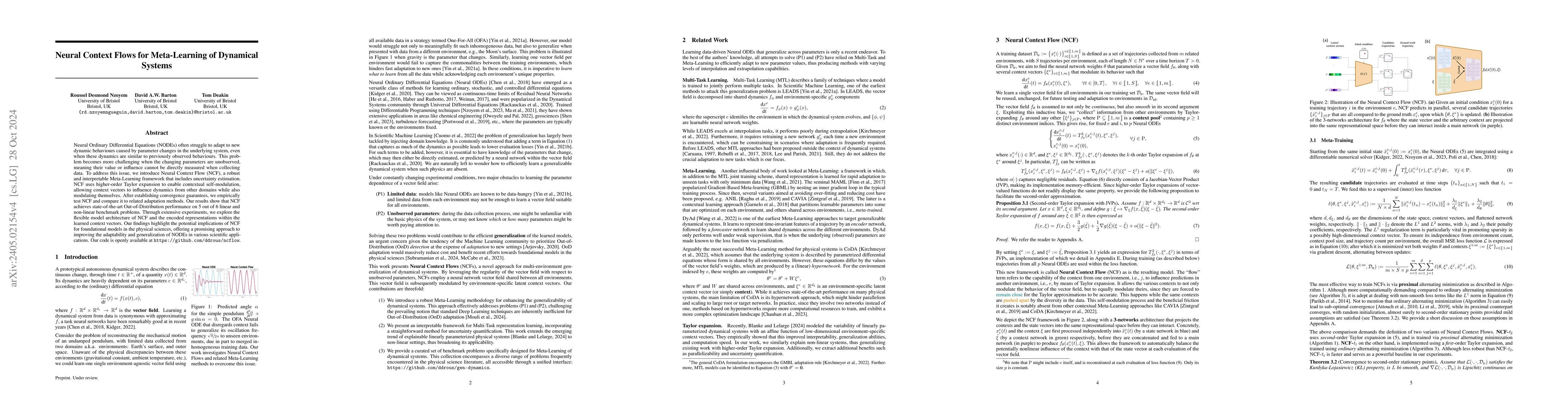 Thumbnail for Neural Context Flows for Learning Generalizable Dynamical Systems