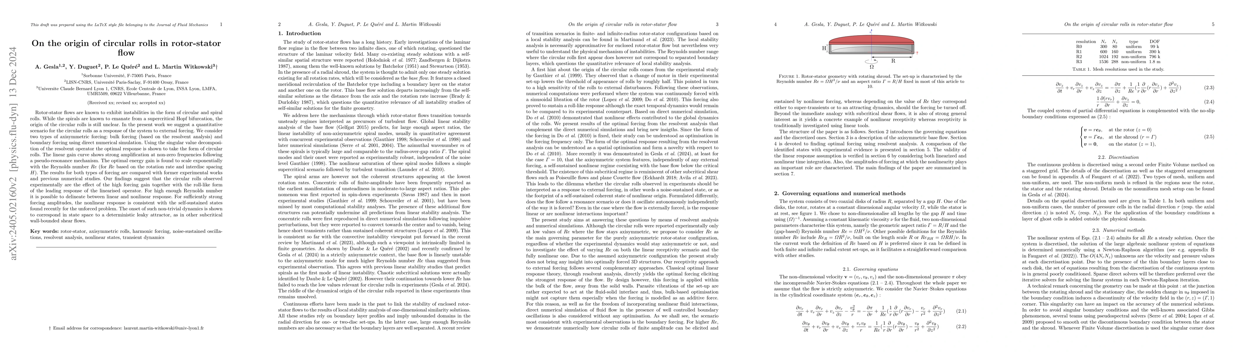Thumbnail for On the origin of circular rolls in rotor-stator flow