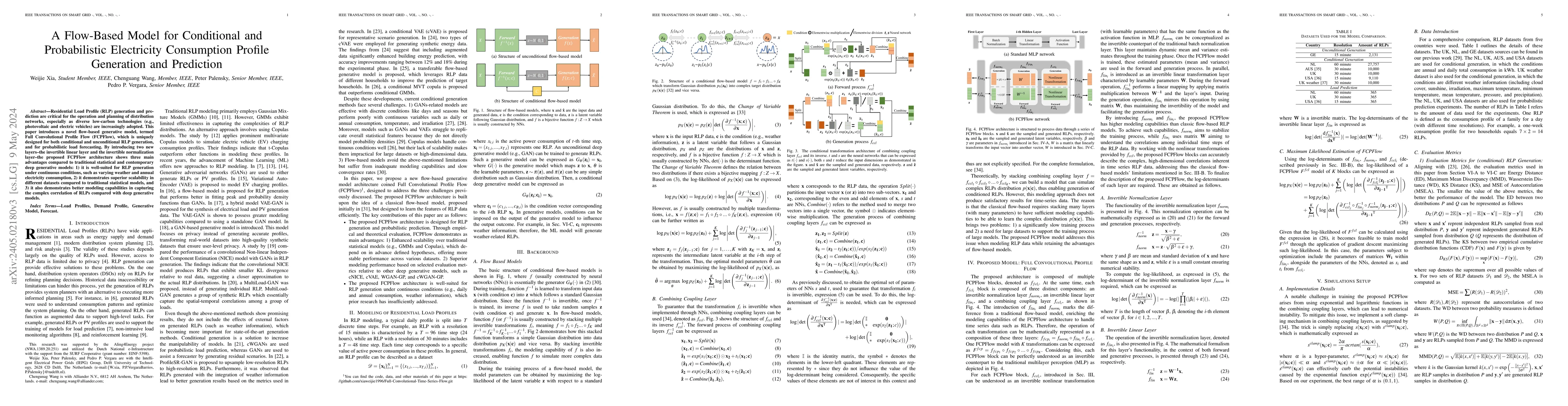 Thumbnail for A Flow-Based Model for Conditional and Probabilistic Electricity
  Consumption Profile Generation and Prediction