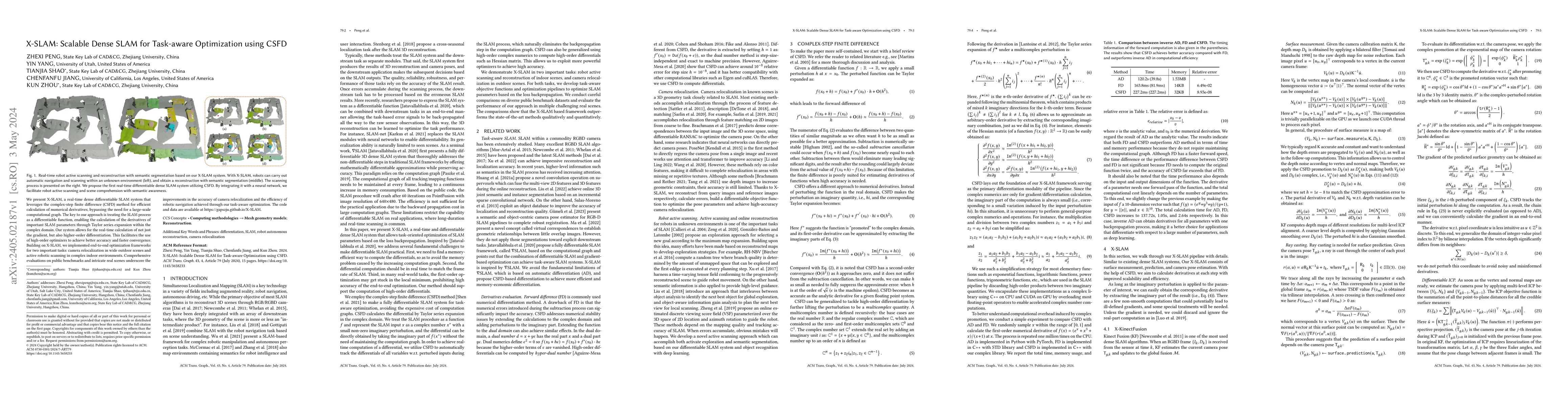 Thumbnail for X-SLAM: Scalable Dense SLAM for Task-aware Optimization using CSFD