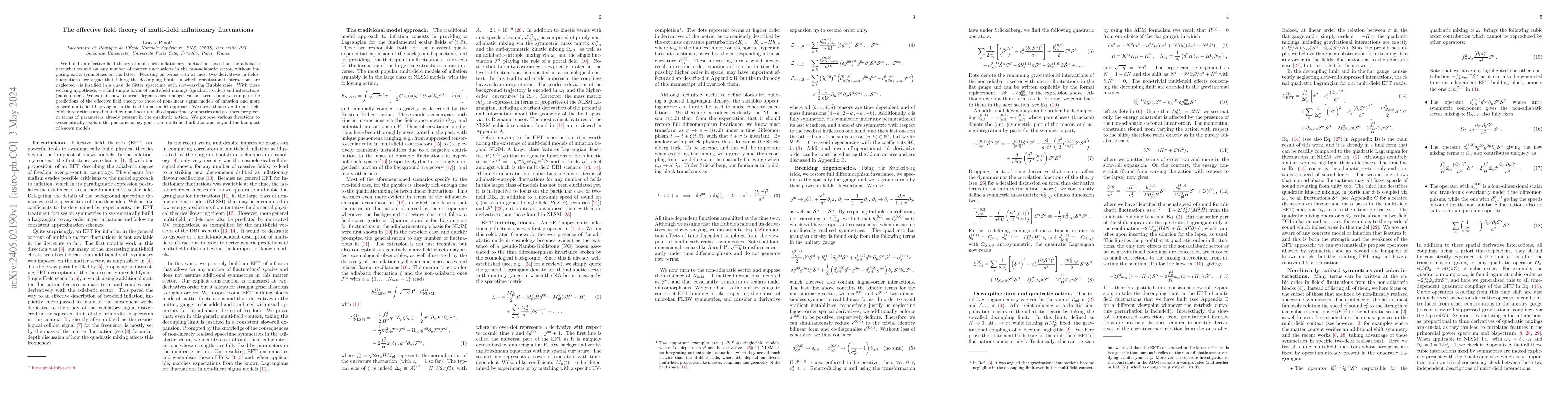 Thumbnail for The effective field theory of multi-field inflationary fluctuations