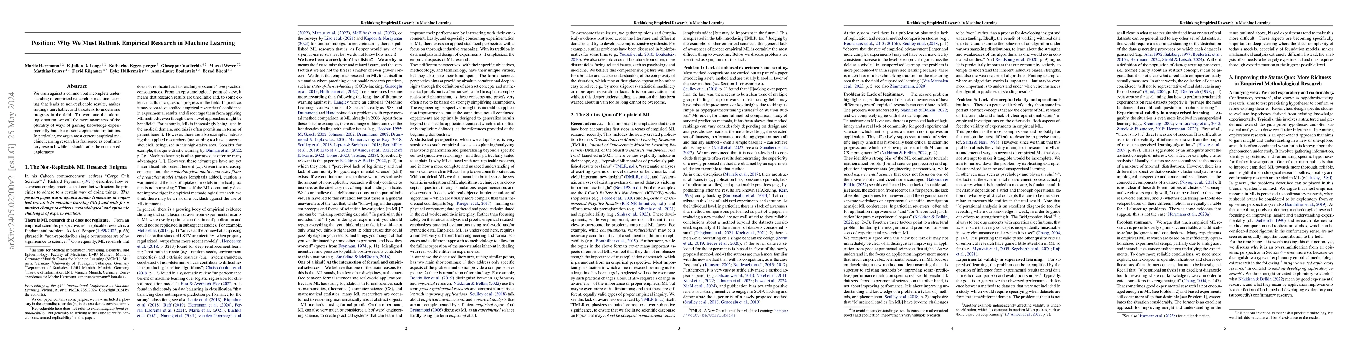 Thumbnail for Position: Why We Must Rethink Empirical Research in Machine Learning