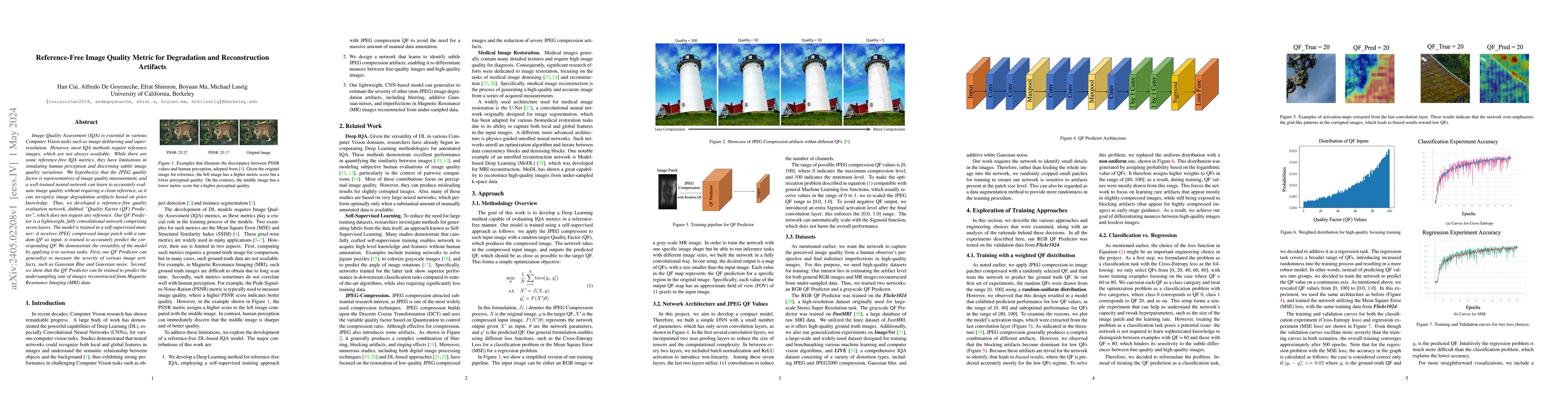 Thumbnail for Reference-Free Image Quality Metric for Degradation and Reconstruction
  Artifacts