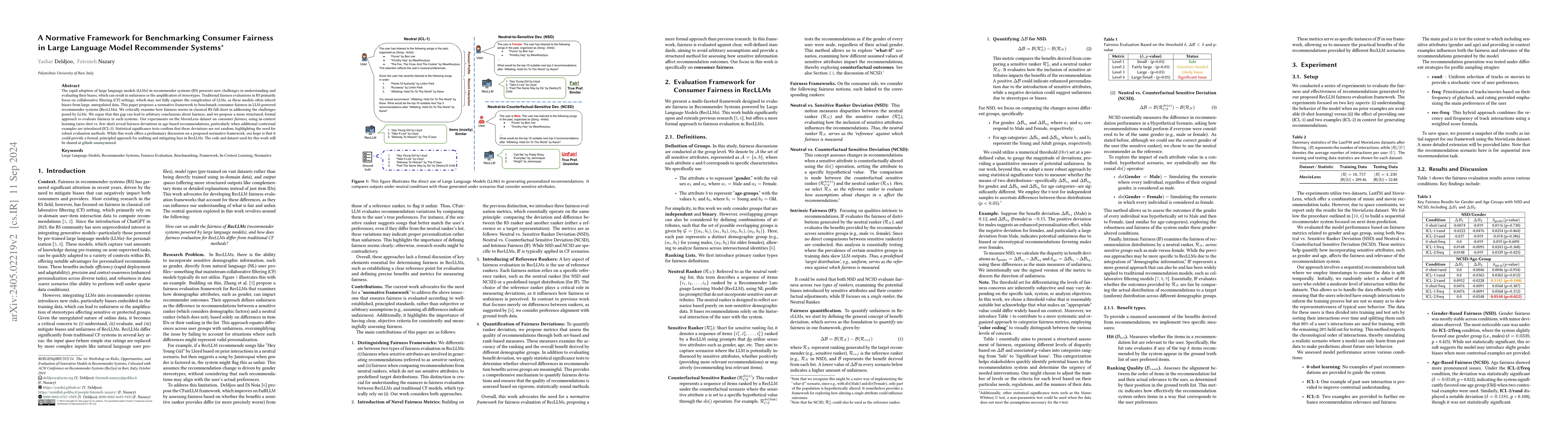 Thumbnail for FairEvalLLM. A Comprehensive Framework for Benchmarking Fairness in
  Large Language Model Recommender Systems
