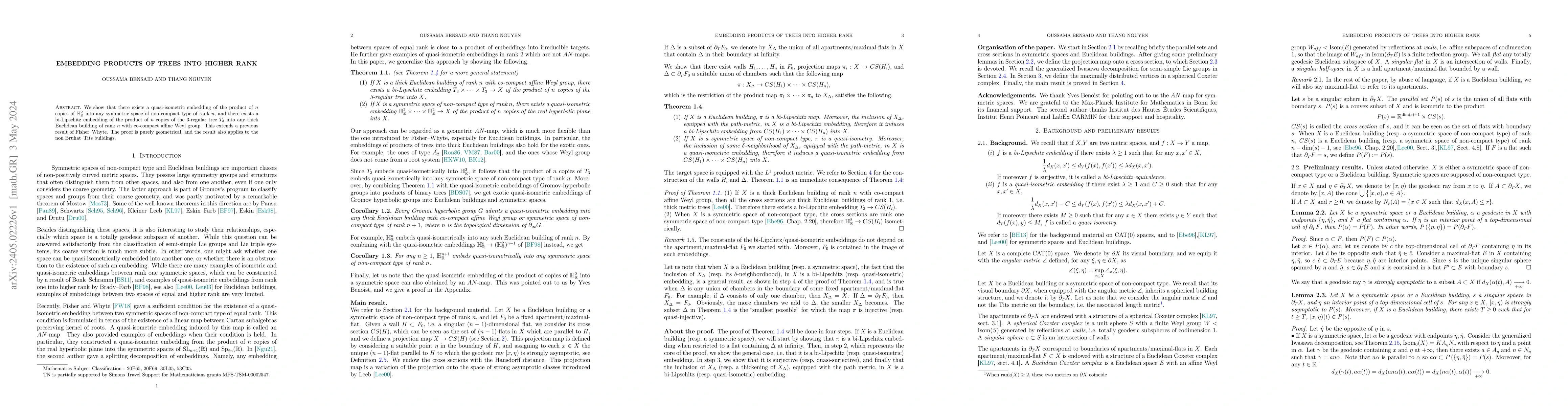 Thumbnail for Embedding products of trees into higher rank