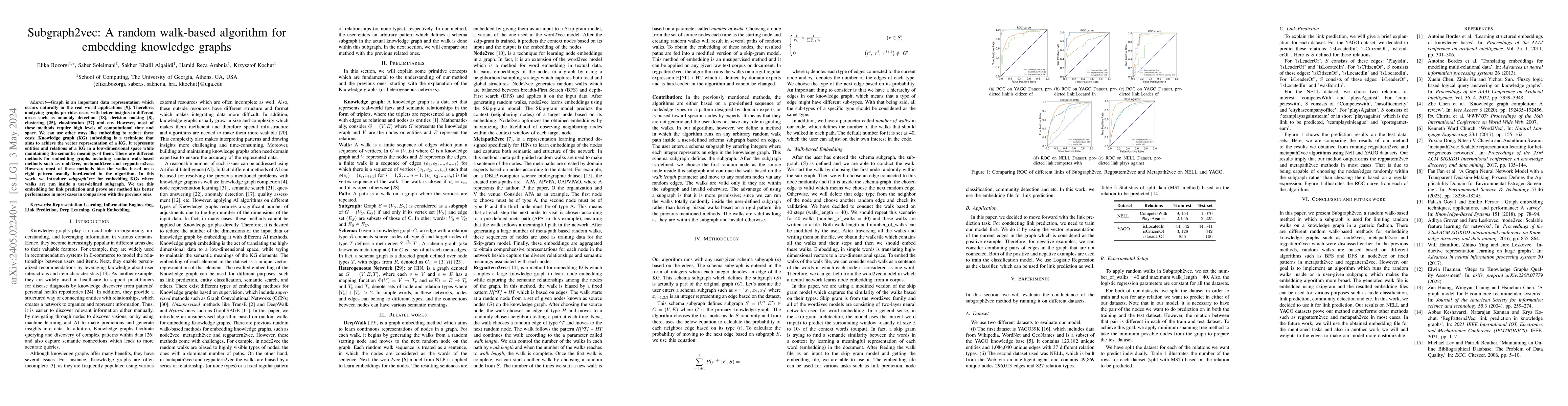 Thumbnail for Subgraph2vec: A random walk-based algorithm for embedding knowledge
  graphs
