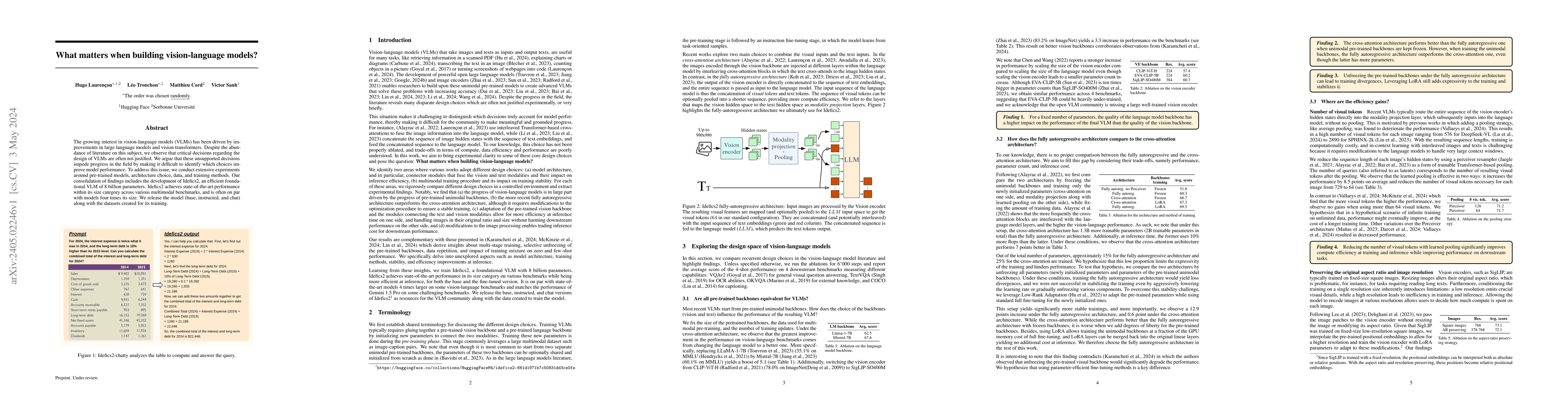 Thumbnail for What matters when building vision-language models?