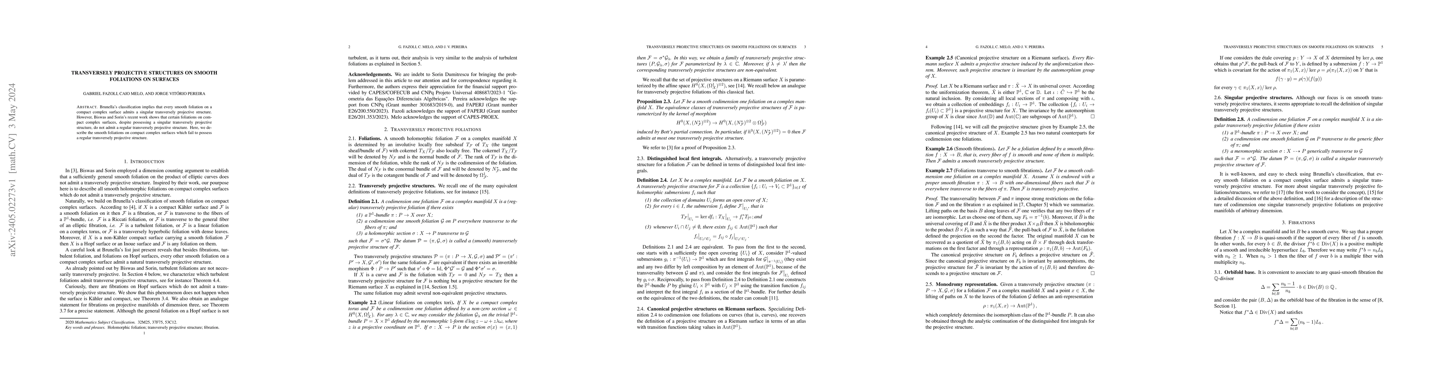 Thumbnail for Transversely Projective Structures on Smooth Foliations on Surfaces