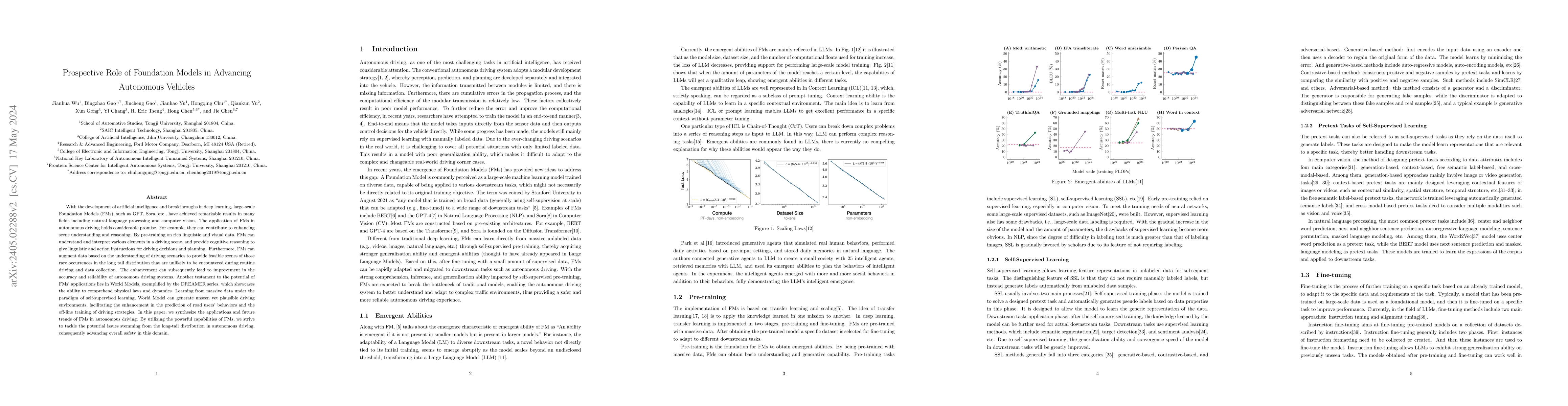 Thumbnail for Prospective Role of Foundation Models in Advancing Autonomous Vehicles