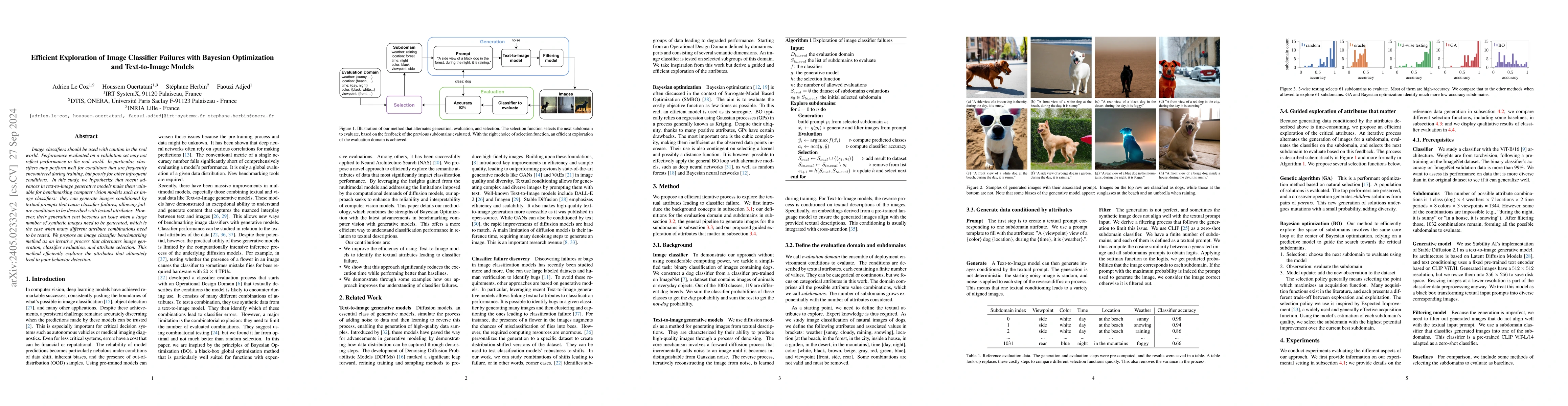 Thumbnail for Efficient Exploration of Image Classifier Failures with Bayesian
  Optimization and Text-to-Image Models