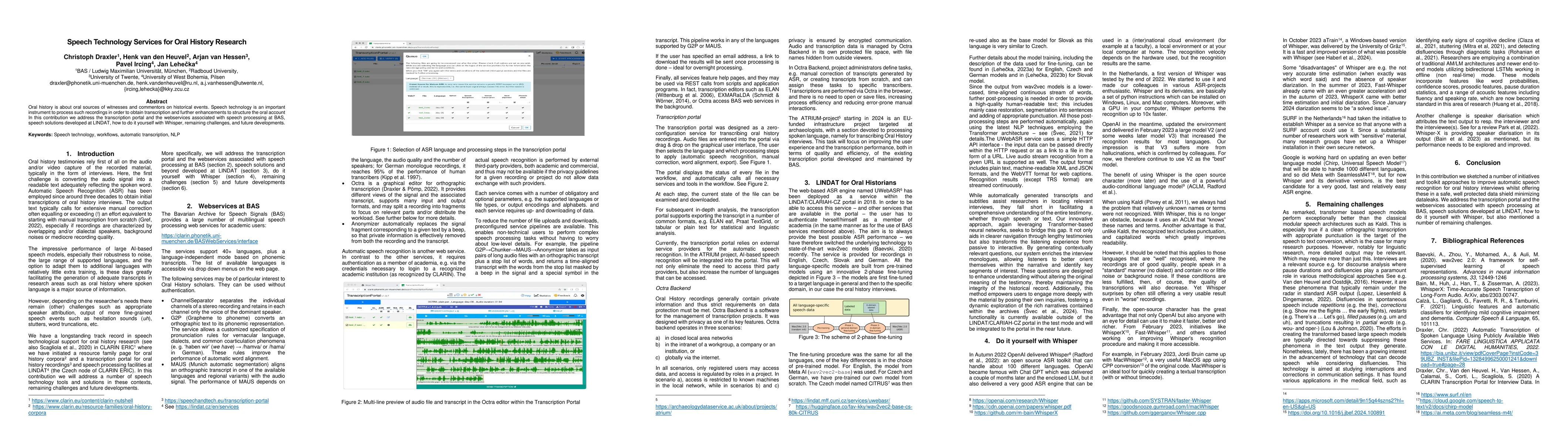 Thumbnail for Speech Technology Services for Oral History Research