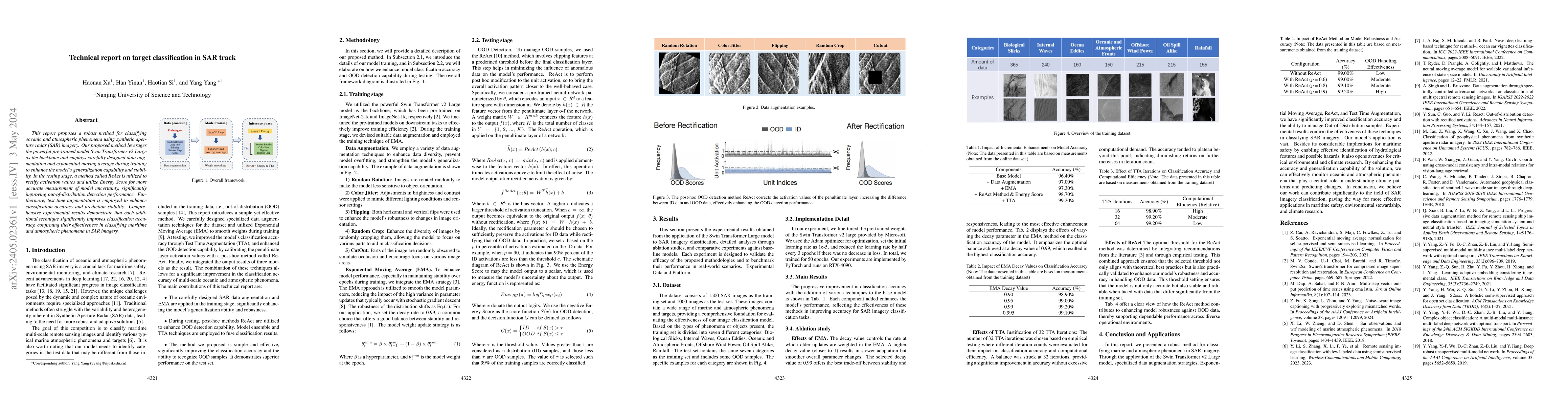 Thumbnail for Technical report on target classification in SAR track