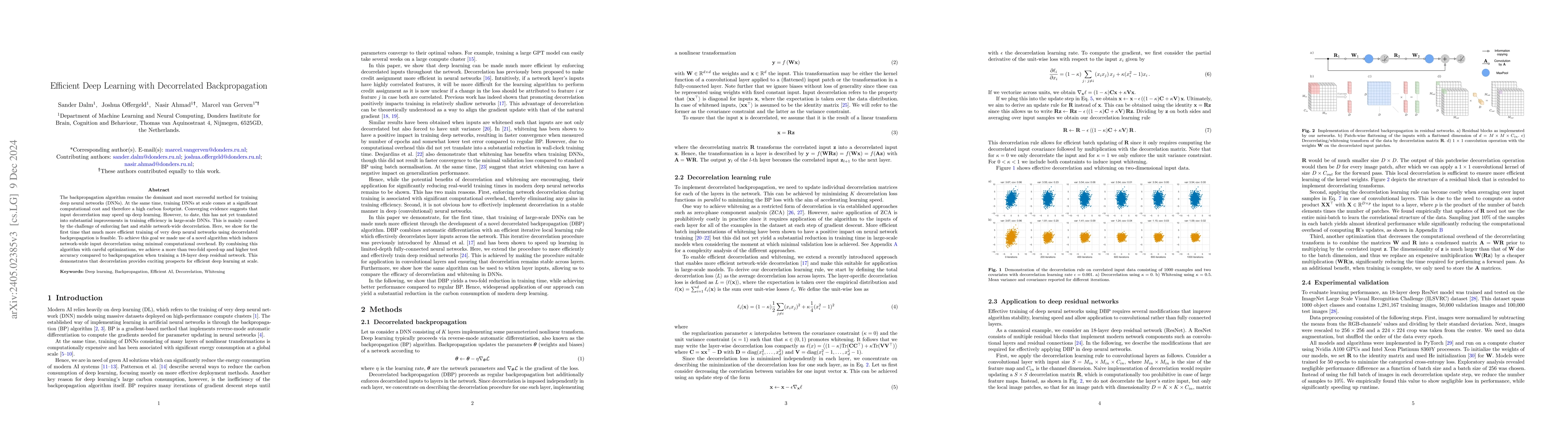 Thumbnail for Efficient Deep Learning with Decorrelated Backpropagation