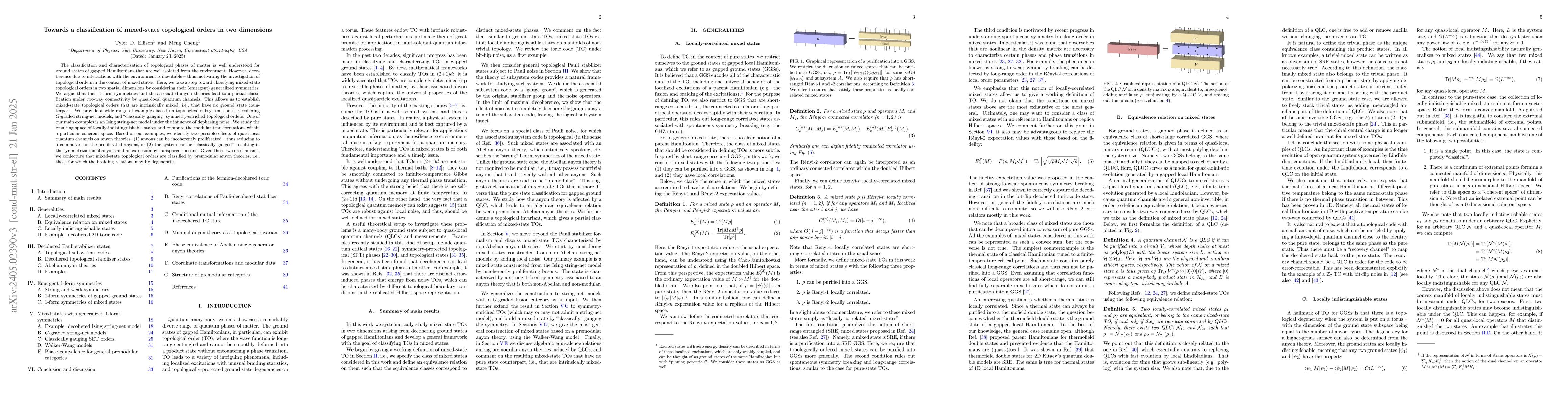 Thumbnail for Towards a classification of mixed-state topological orders in two
  dimensions