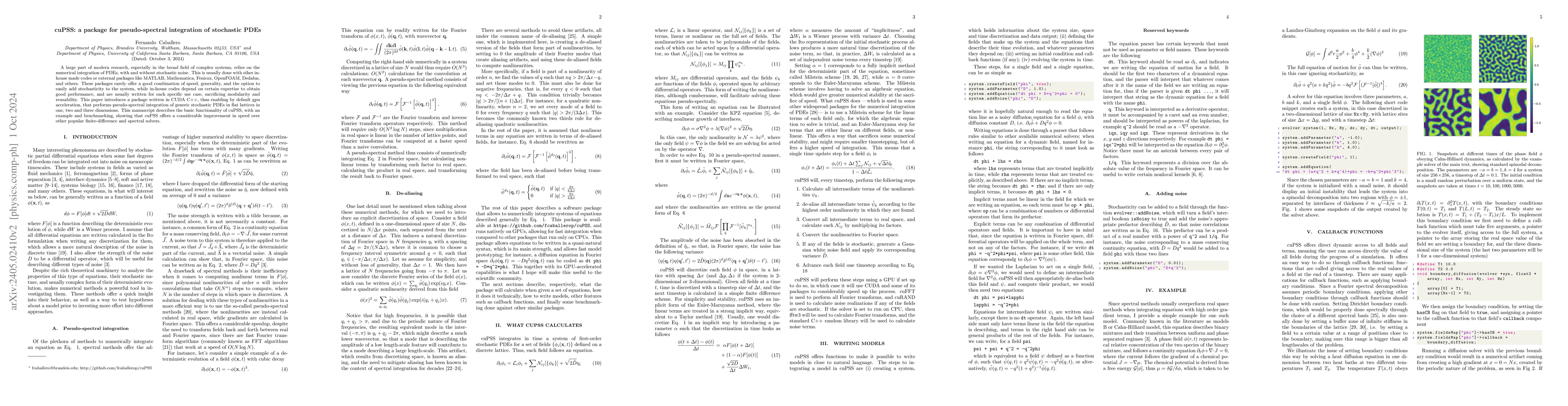 Thumbnail for cuPSS: a package for pseudo-spectral integration of stochastic PDEs