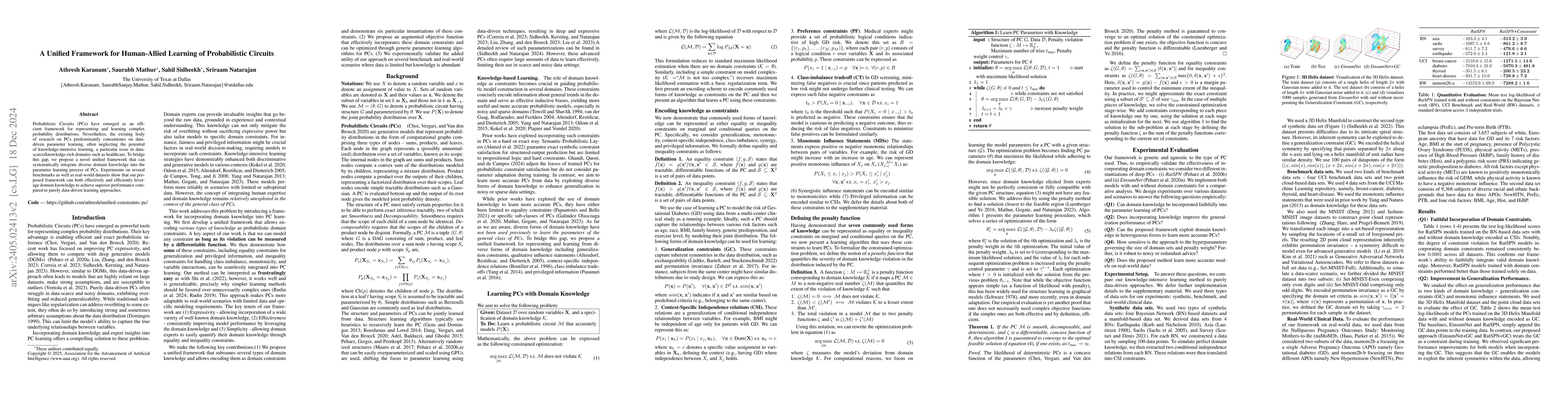Thumbnail for A Unified Framework for Human-Allied Learning of Probabilistic Circuits