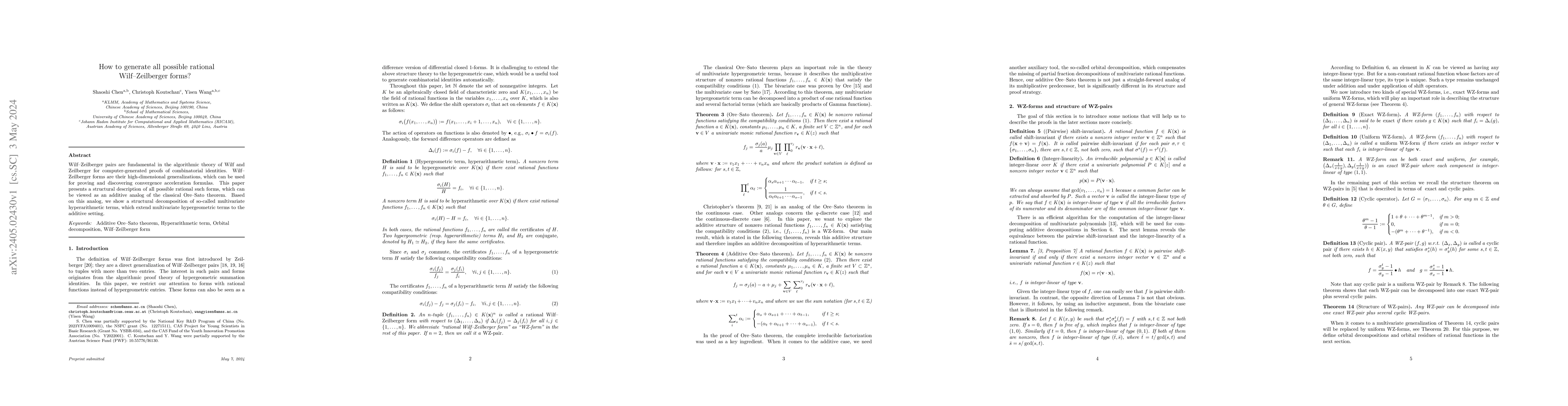 Thumbnail for How to generate all possible rational Wilf-Zeilberger forms?